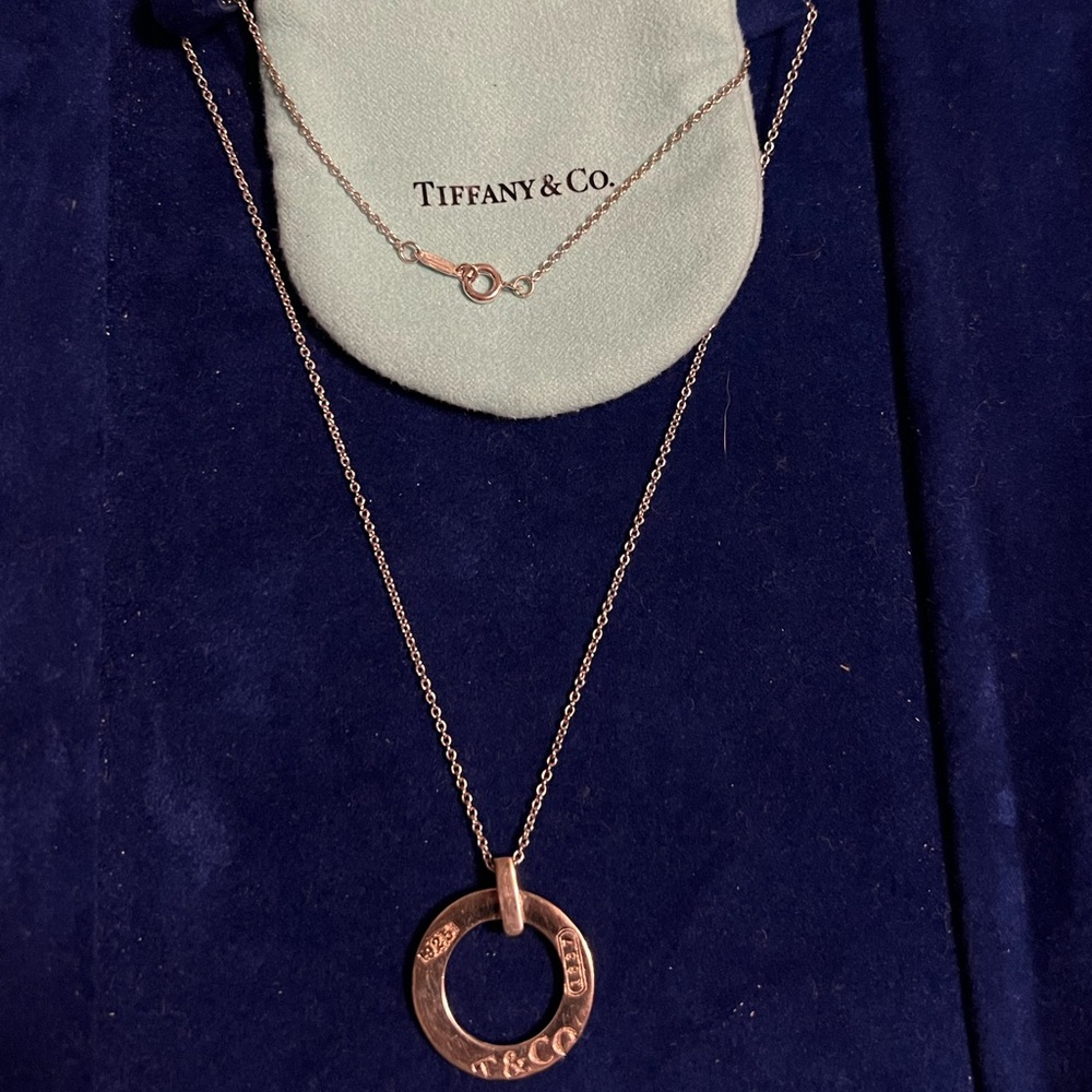 Tiffany & Co Sterling Silver 1837 Circle Round Necklace